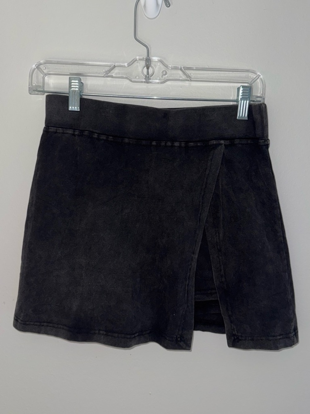 Amazon Black Wrap-Front Mini Skort